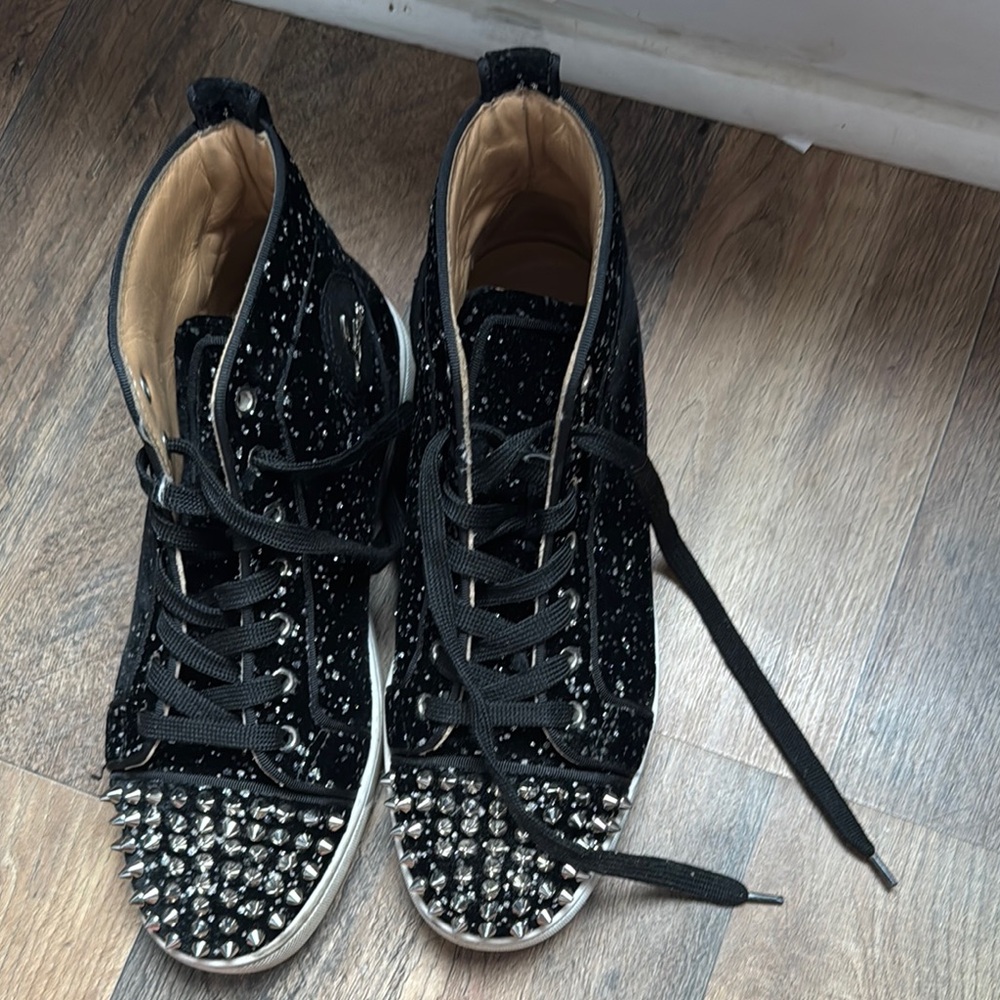 Christian Louboutin Black High-Top Sneakers